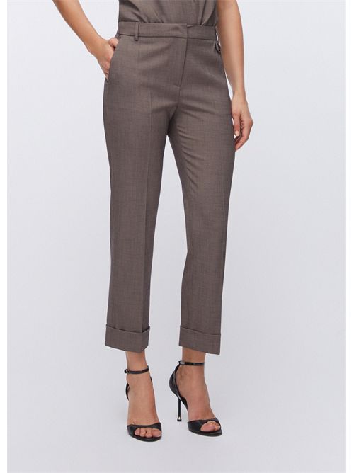 Pantaloni straight in tessuto mélange LIU JO | CA6367T577A/P9578